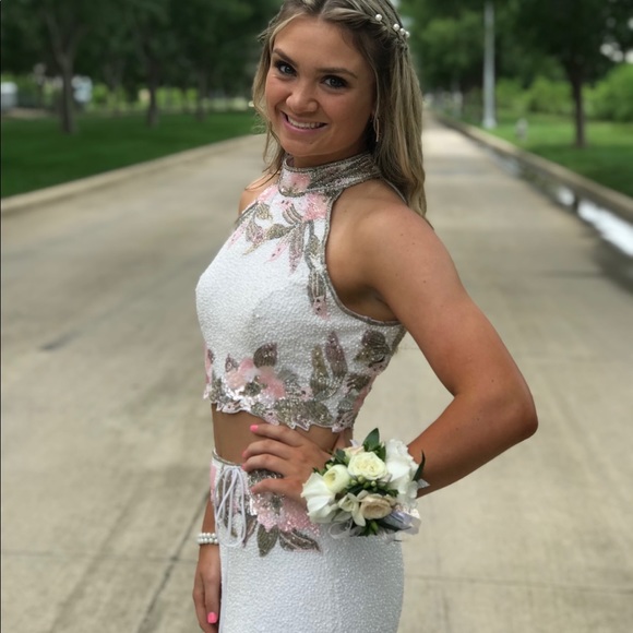 Beautiful prom dress. Worn once (4 hours). Beaded. Smoke free home. - Picture 1 of 10